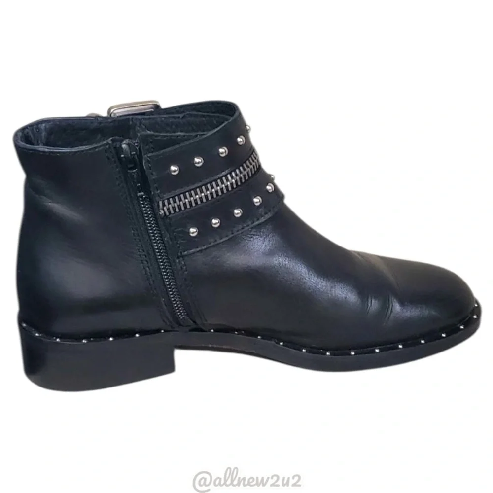 Charles David Black Ankle Boots with Silver Accents - Picture 8 of 14